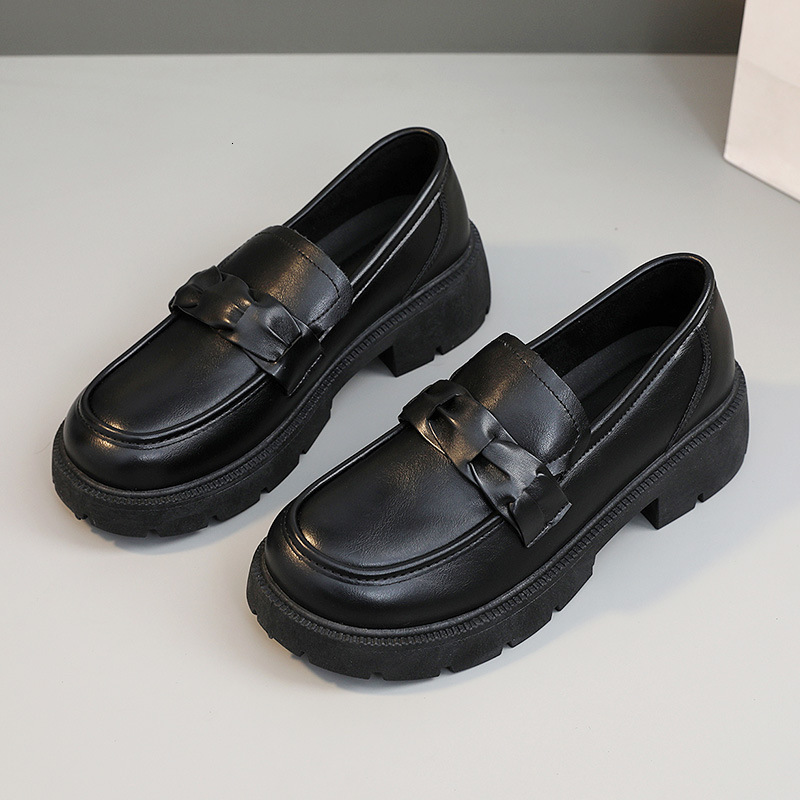 Ddmysports K New Small Leather Lefu Solid Color Summer Fashion Casual Women S Elevated Thick Sole Student Shoes OUTDOOR