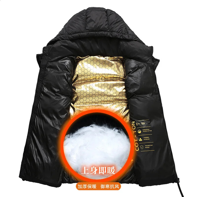 Winter High Quality Mens and Womens Down Vest Fashion y Warm Sleeve Jacket Zipper Hooded Casual Wear 240827