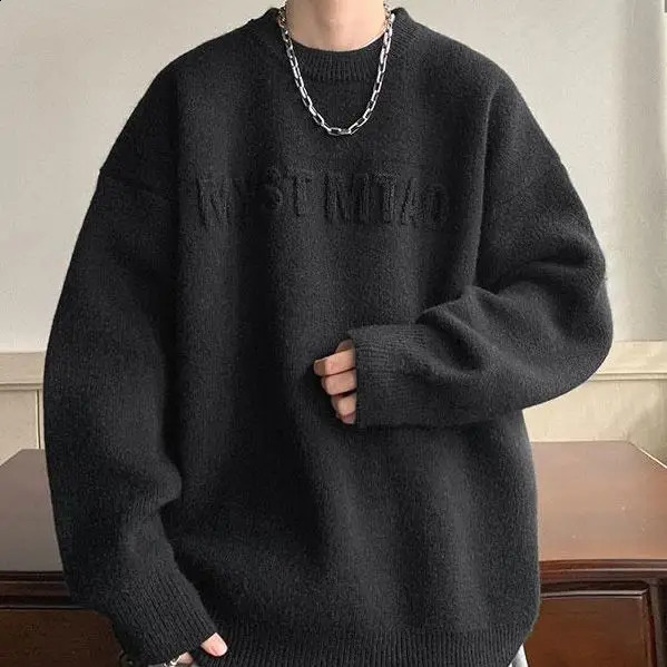 Fashion Autumn Winter Mens Cool s Casual Loose Tess Knitted Pullover Sweater Soft Alphabet 240829
