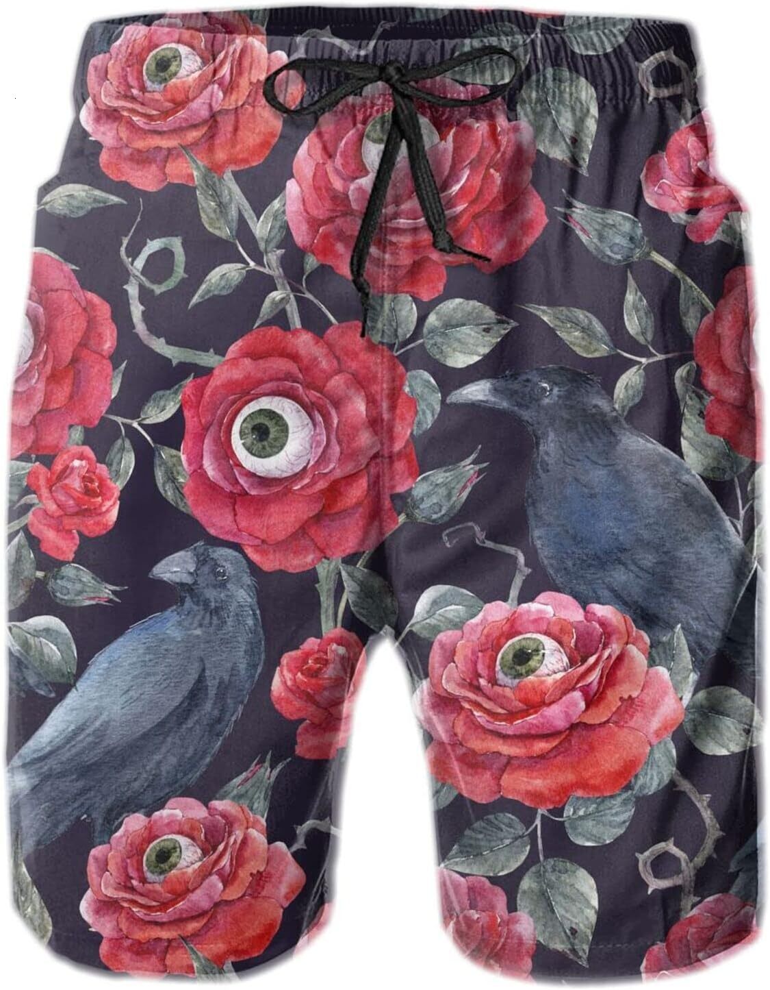 Mens Shorts 3D Printing Pattern Eyes Of The Rose Swim Trunks Quick Dry Beach Pants For Men Print Board Swimwear