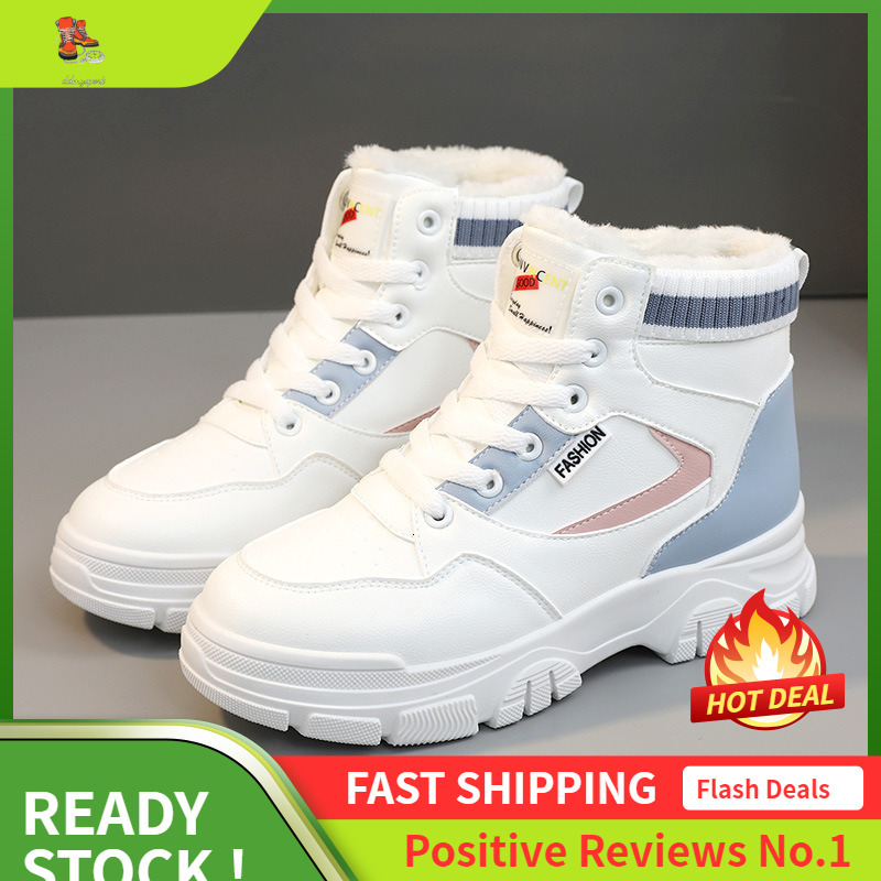 Ddmysports Q New Colored Women S Winter Mid Top Plush Warm Increase Thick Sole Sports And Casual Board Shoes OUTDOOR