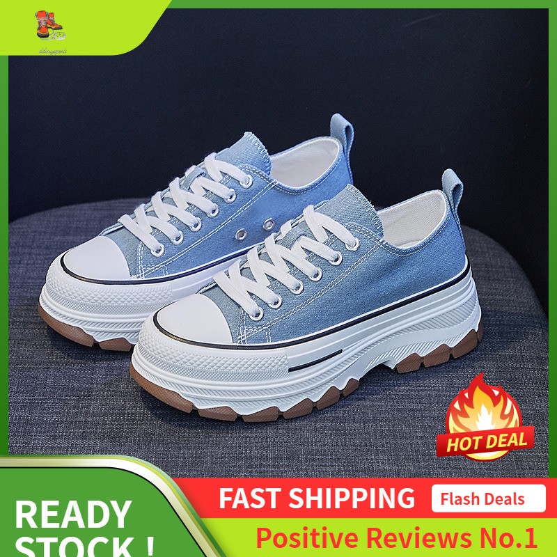 Ddmysports Instagram Trendy Korean Canvas Women S Summer New Breathable Student Board Shoes Thick Sole Elevated Casual MX OUTDOOR