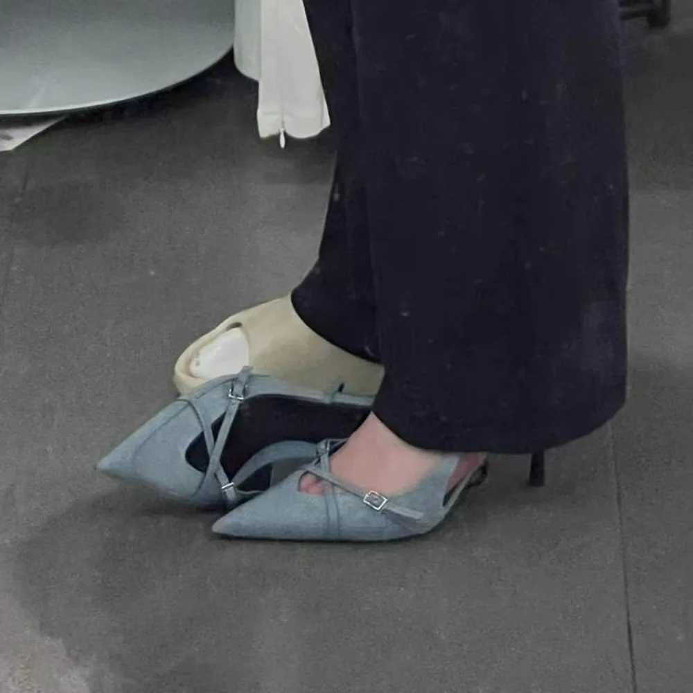 Womens jeans high heels sandals high heels office womens shoes beautiful womens shoes CL240829