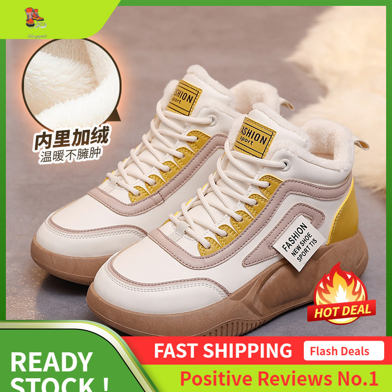 Ddmysports YB New Winter Thick Sole Elevated Igh Top Casual Instagram Board Cotton Shoes With Velvet OUTDOOR
