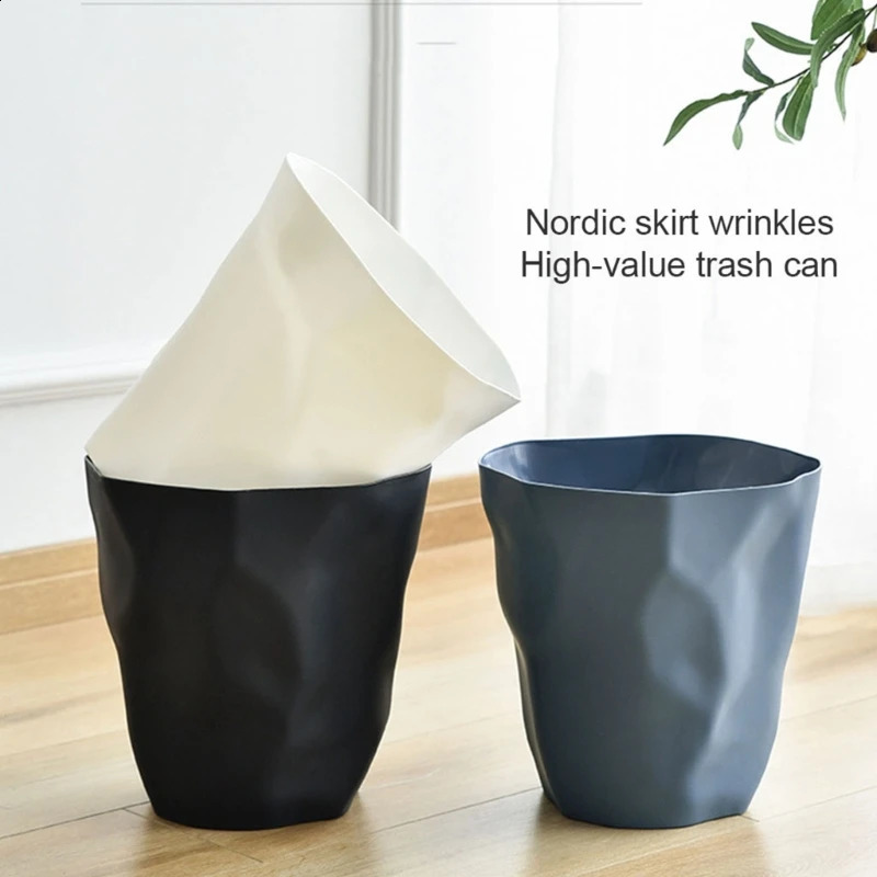 Irregular Trash Can Modern Plastic Garbage Rubbish Bin Waste Basket Flower Pot Drop 240828