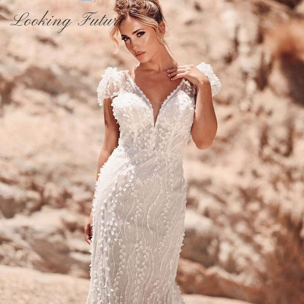 Exquisite Satin White Mermaid Wedding Dress V Neck Sleeveless Cap Sleeve Open Back Bride Gown For Woman Vestido de Novia