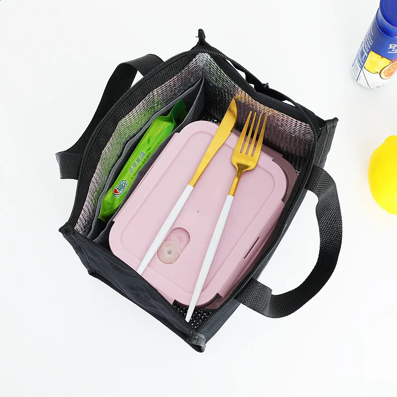 High capacity portable insulated lunch bag womens childrens picnic work travel food thermal storage container bento box cooler handbag w240828