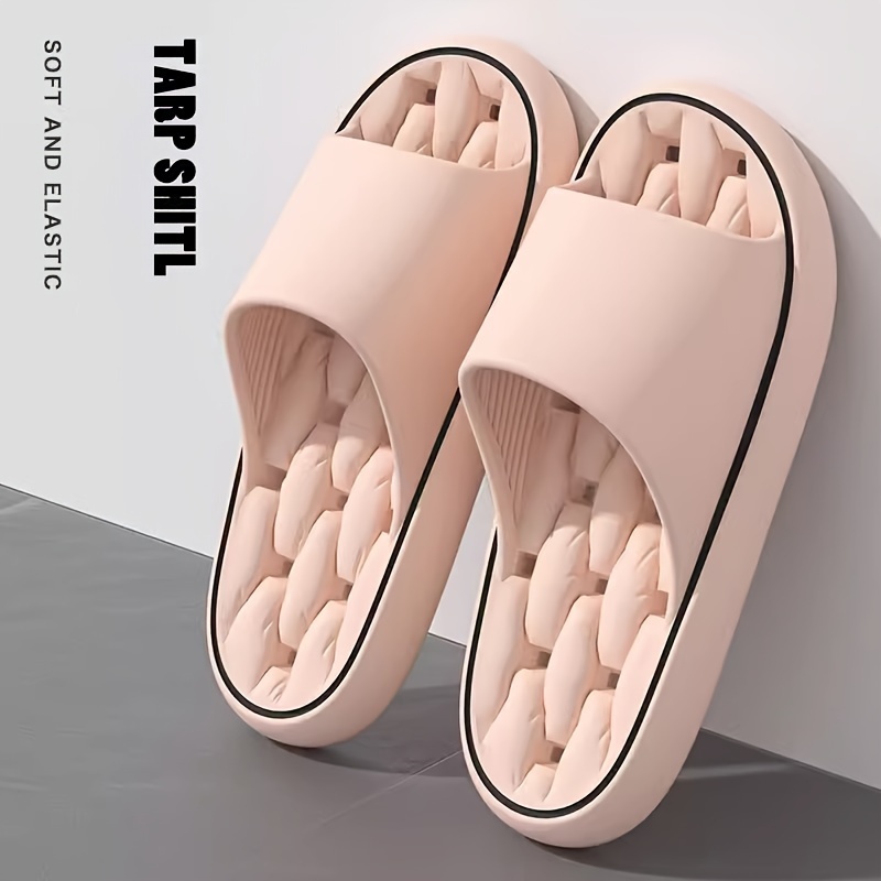 EVA Solid Color Pillow Slides, Lightweight Flat Soft Sole Home Shower Slides, Quick Drying Beach Slides
