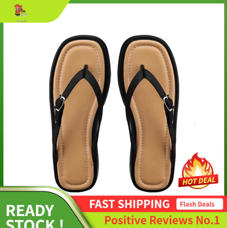 Ddmysports Grape Mom Versatile Square Ead With Igh Thickened Bottom Buckle Strap Wearing Leather Flip Ps For Women Summer OUTDOOR