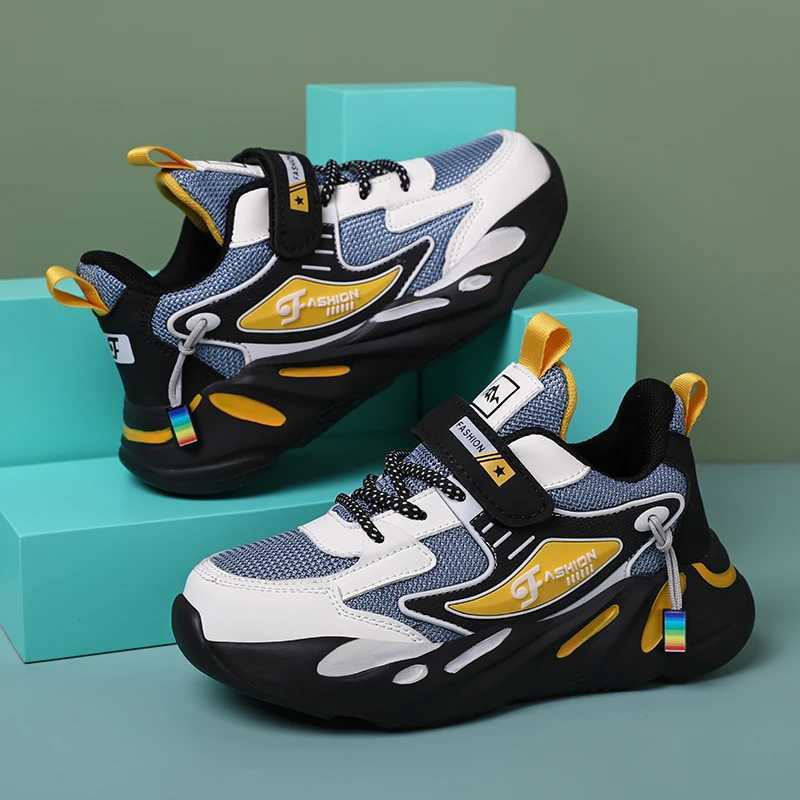 2024 childrens sports shoes mesh breathable running shoes childrens flat casual shoes large size 40 W250407