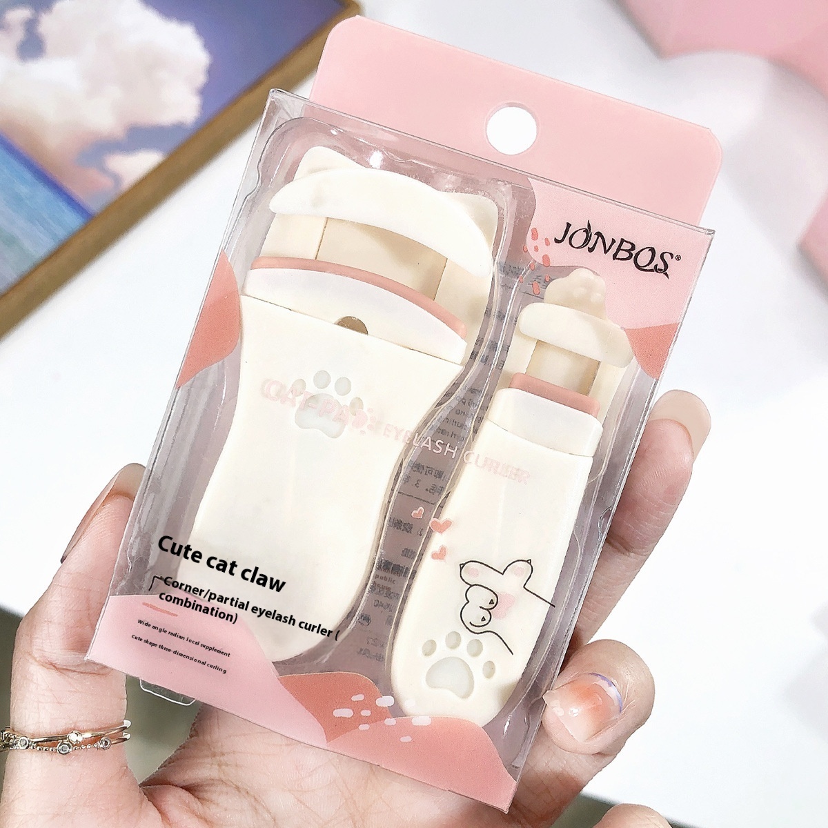 Jiaoposi Jonbos Premium Curled Cat Eye Lash Extension Kit - Easy Application, Wide Angle Design, Permanent Hold