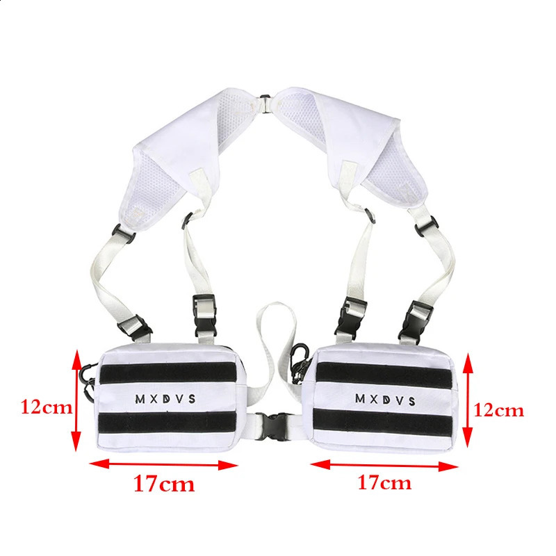 Streetwear Punk Chest Rig Bag For Unisex Hip-Hop Tactical Chest Bags Functionality Vest Fanny pack Women Phone pocket Wallet 240829