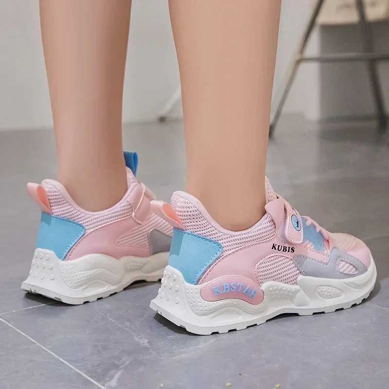 Kids Spring Sneakers Girls School Casual Shoes Outdoor Breathable Running Shoes Light Soft Tennis Pink Non-slip Children Shoes W250318