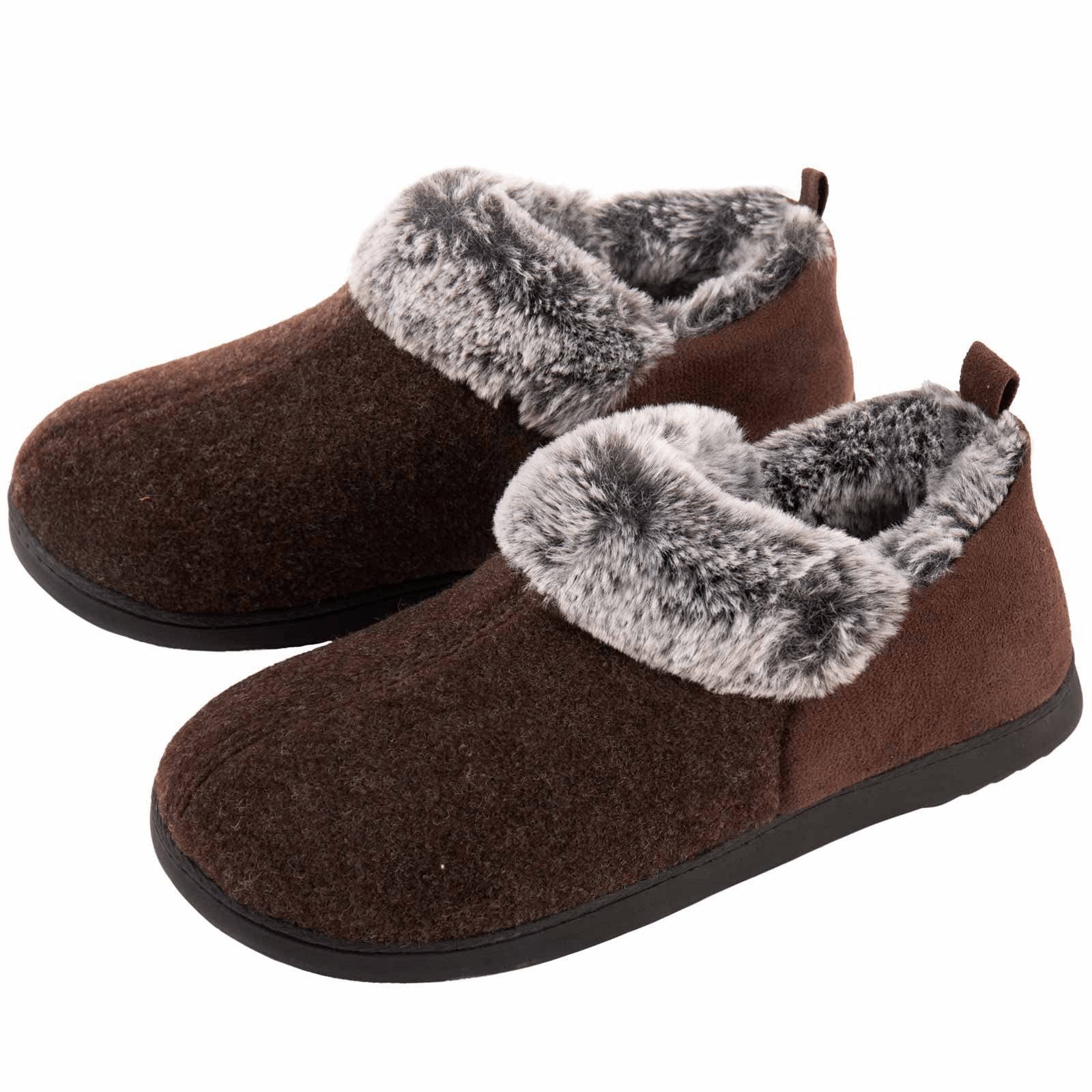 Cozy Fuzzy Flannel Slip-on Shoes for Women - Soft Fabric Inner, Memory Foam Heel, TPR Sole, Solid Color, Casual Style - Perfect for Household Wear