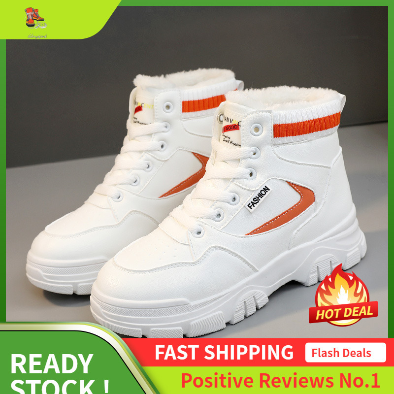 Ddmysports Q New Colored Women S Winter Mid Top Plush Warm Increase Thick Sole Sports And Casual Board Shoes OUTDOOR