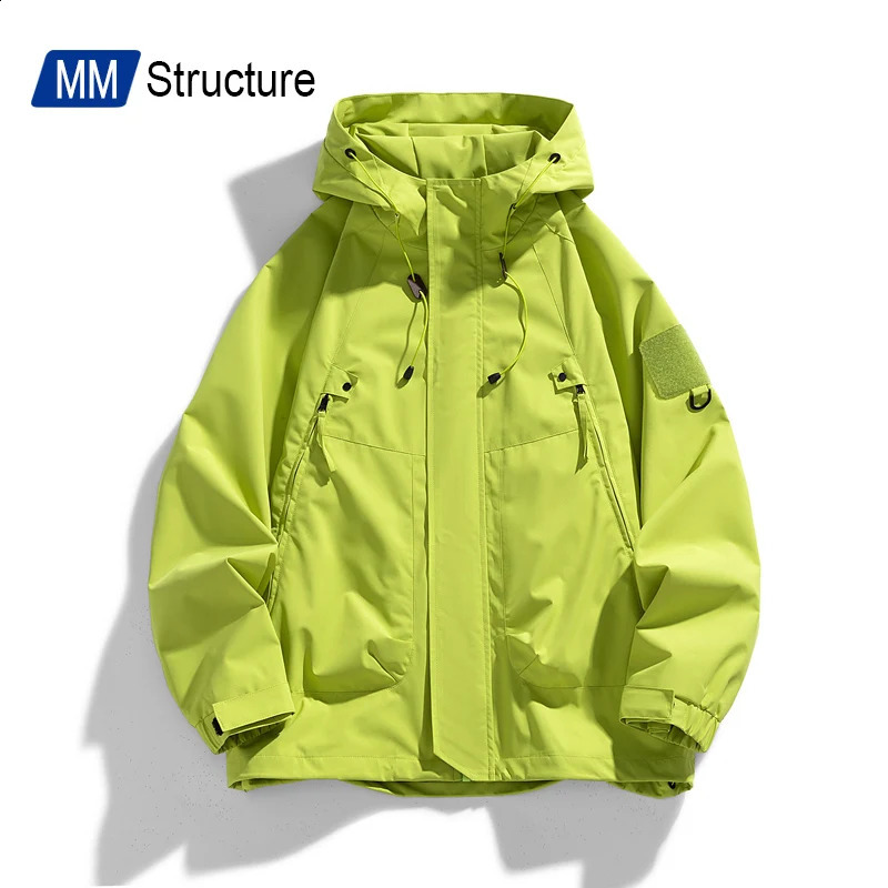Neutral Outdoor Hooded Wind-Proof Waterproof Jacket High Quality Casual Student Loose Streetwear Windbreaker Men Clothing Spring 240828