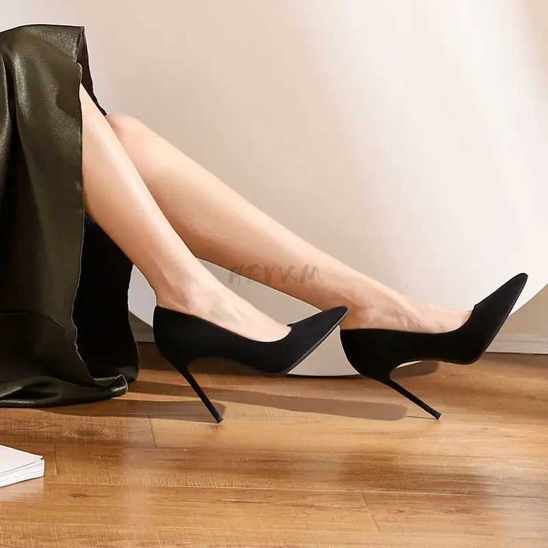 High Quality 10cm Ultra High Heels Pump Womens Office Desk Pocket Thin Heels Party Shoes Womens Plus Large Size 43 T241024
