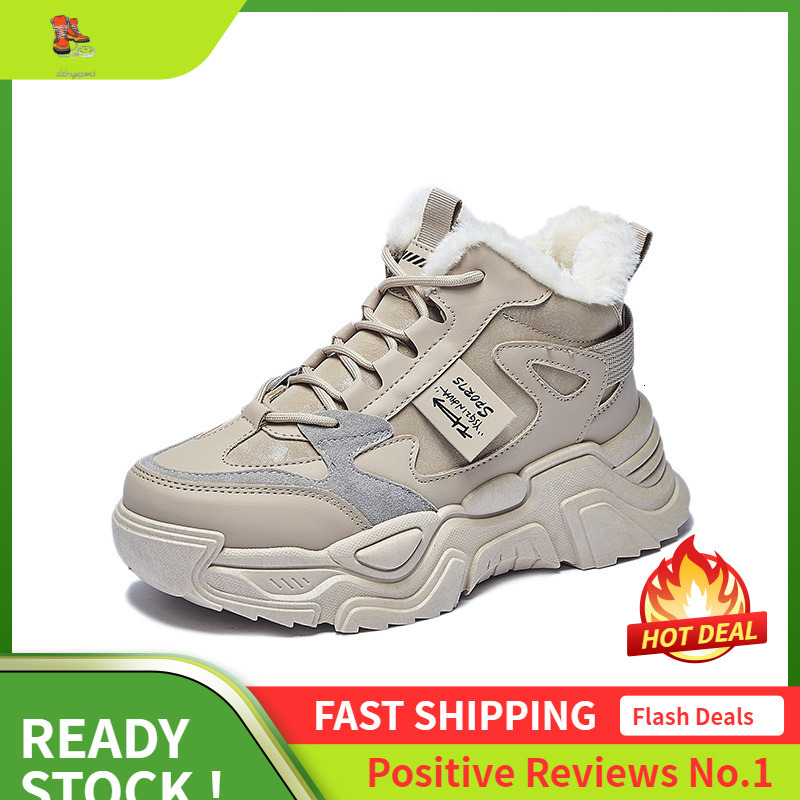 Ddmysports Plush High Top Dad For Women Winter New Korean Version Warm Sports Student Ins Cotton Shoes K OUTDOOR