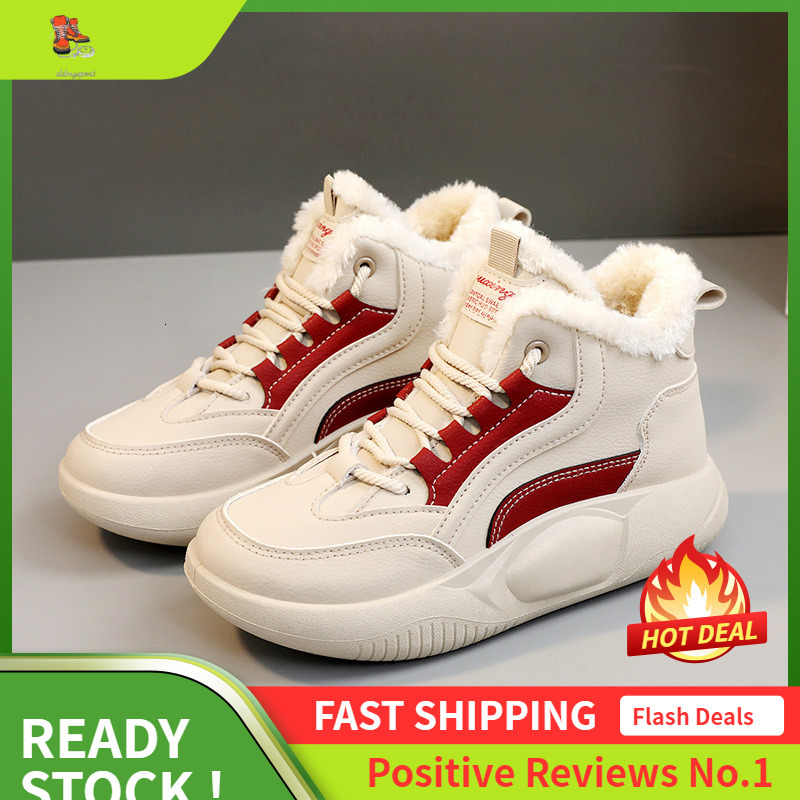 Ddmysports Q Winter New Instagram Korean Igh Top Plush Casual Female Students Increase Eight And Keep Warm Cotton Shoes Sports OUTDOOR