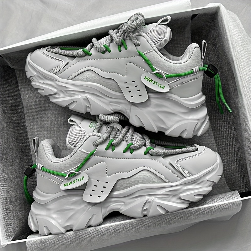 Vintage Lace Up Chunky Sneakers for Men - Comfy and Non-Slip for Outdoor Activities
