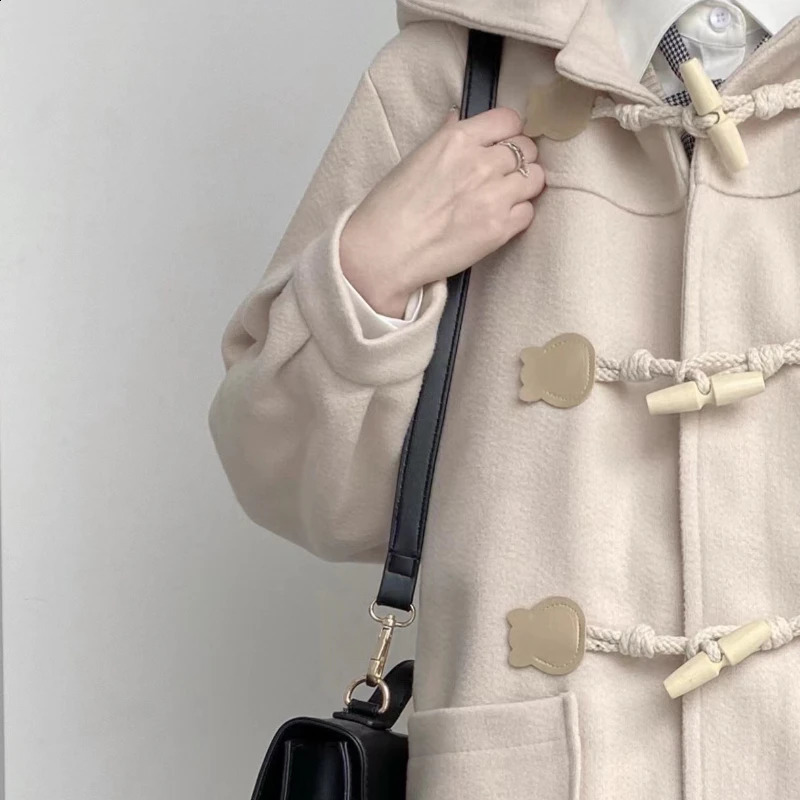 Japanese preparatory style mixed womens Kawaii button up female student hooded jacket Y2k autumn winter fashion bag fully matched retro fashion 240828