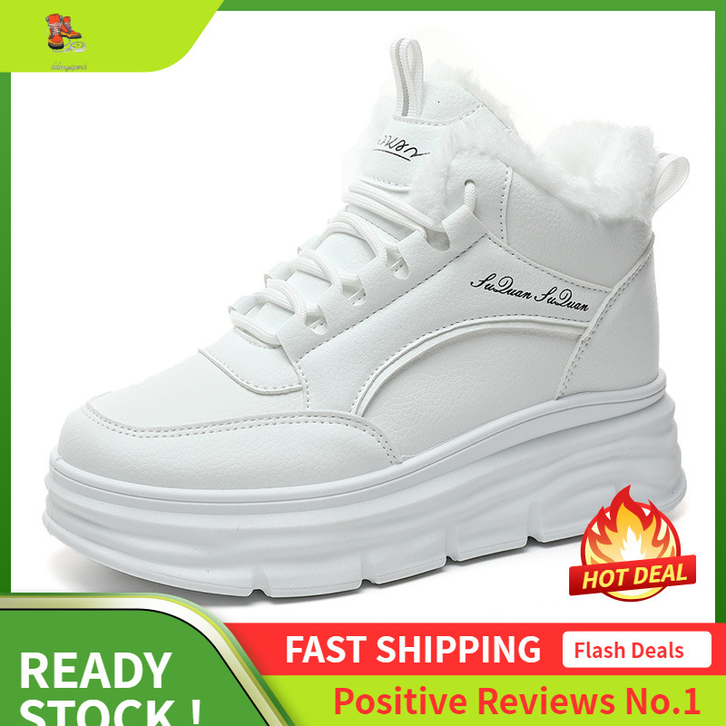 Ddmysports W Velvet For Winter New Inner Elevated Warm Women S Small White Thick Sole Cotton Board Shoes OUTDOOR