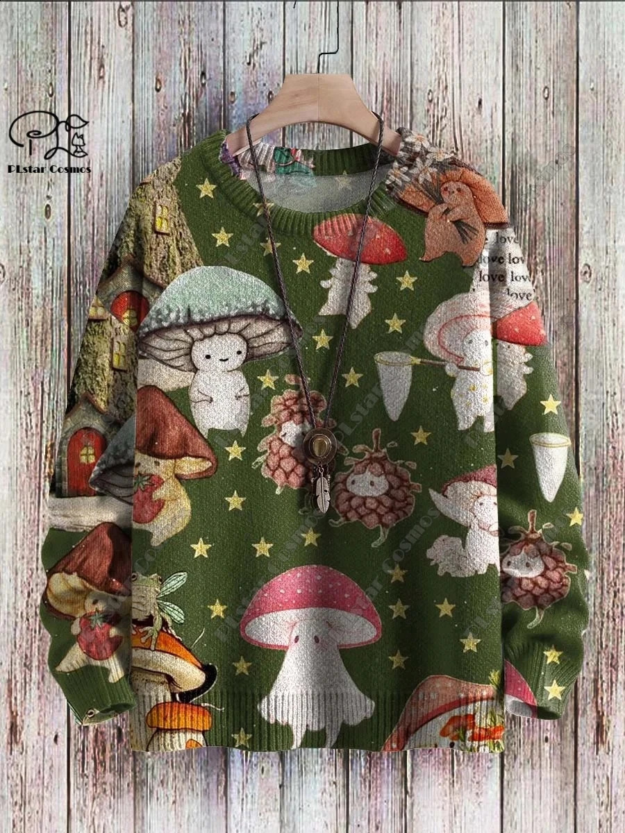 3D Printing Halloween Series Retro White Ghost Horror Skull Pattern Ugly Sweater Casual Neutral Winter Sweater YK-1 240829