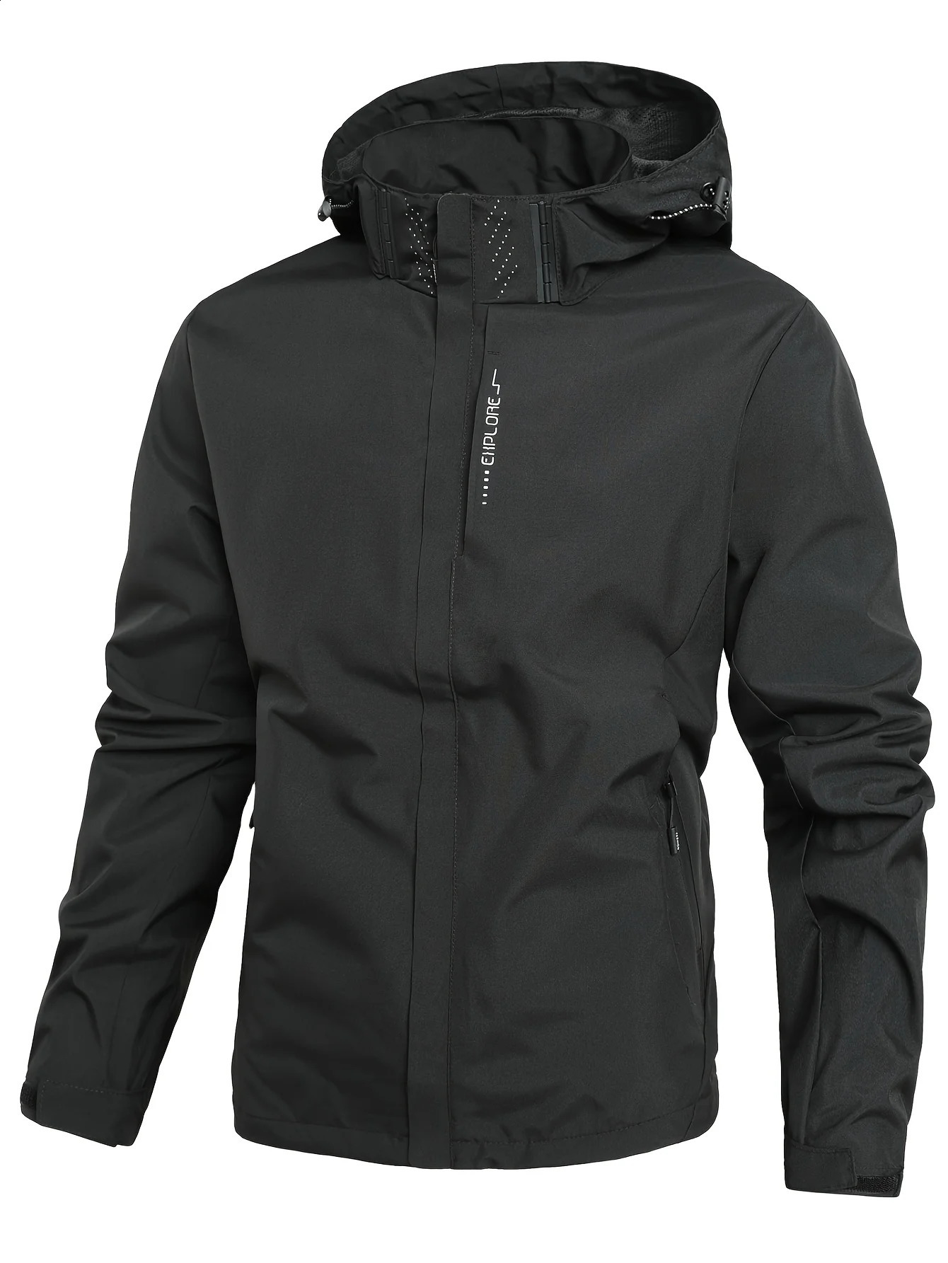 Mens Lightweight Waterproof Rain Jacket Hooded Shell Outdoor Raincoat Hiking Windbreaker Jacket Coat 240828