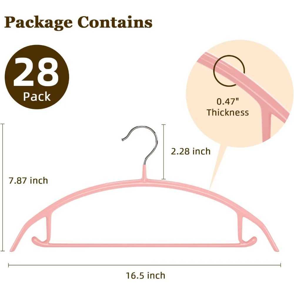 28 bags of clothing hangers no shoulder bump sweater hangers 16.5-inch wide heavy-duty coat hangers for wardrobes non slip PVC hangers M240829