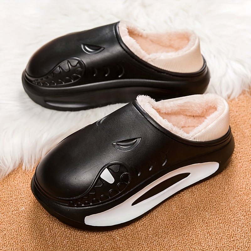 Men's Soft Plush Cozy House Slippers, Anti-skid Slip-on Shoes With Fuzzy Lining And Elastic Mouth For Indoor Outdoor Walking, Autumn And Winter