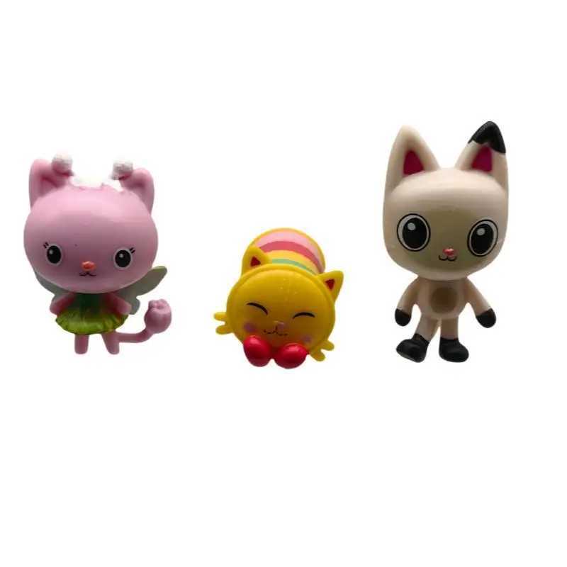 13 pieces/set Gabby Dollhouse Mercat cartoon for capsule doll machines smiling cars embracing Gaby dolls action character toys childrens Christmas gif