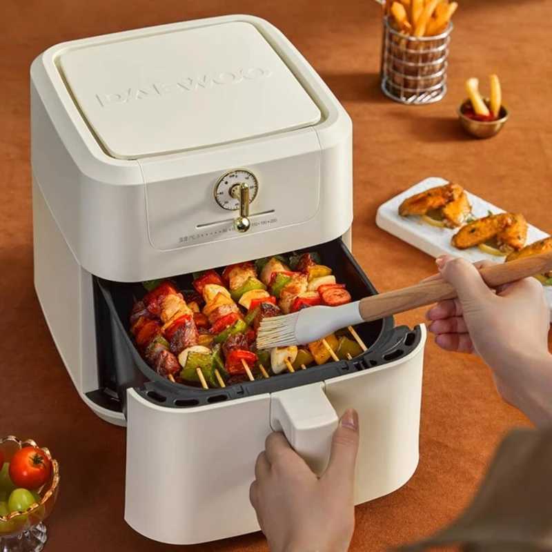 Daewoo 220V air fryer 5L household intelligent integrated multifunctional electric fryer 1500W light oil electric oven CL240829