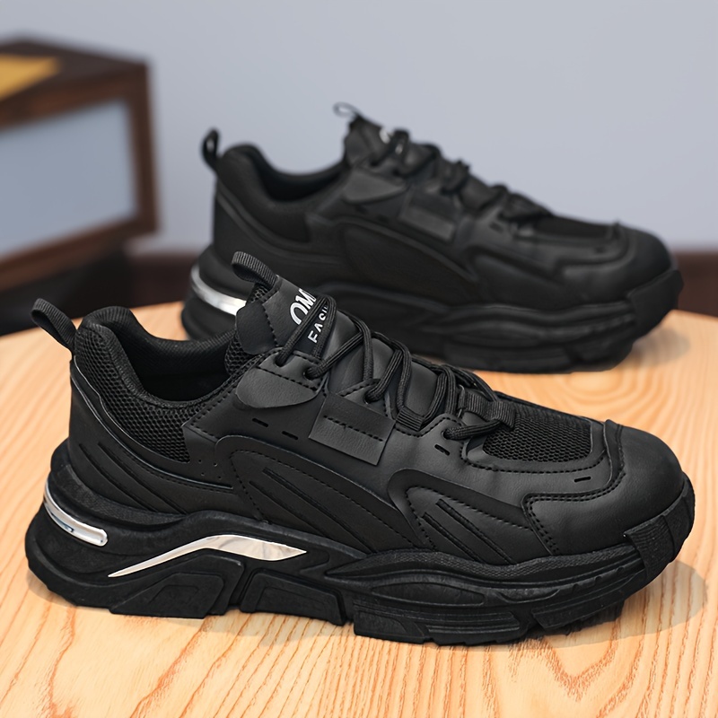 Breathable Chunky Sneakers for Men - Comfy Non-Slip Lace Up Shoes for Outdoor Activities