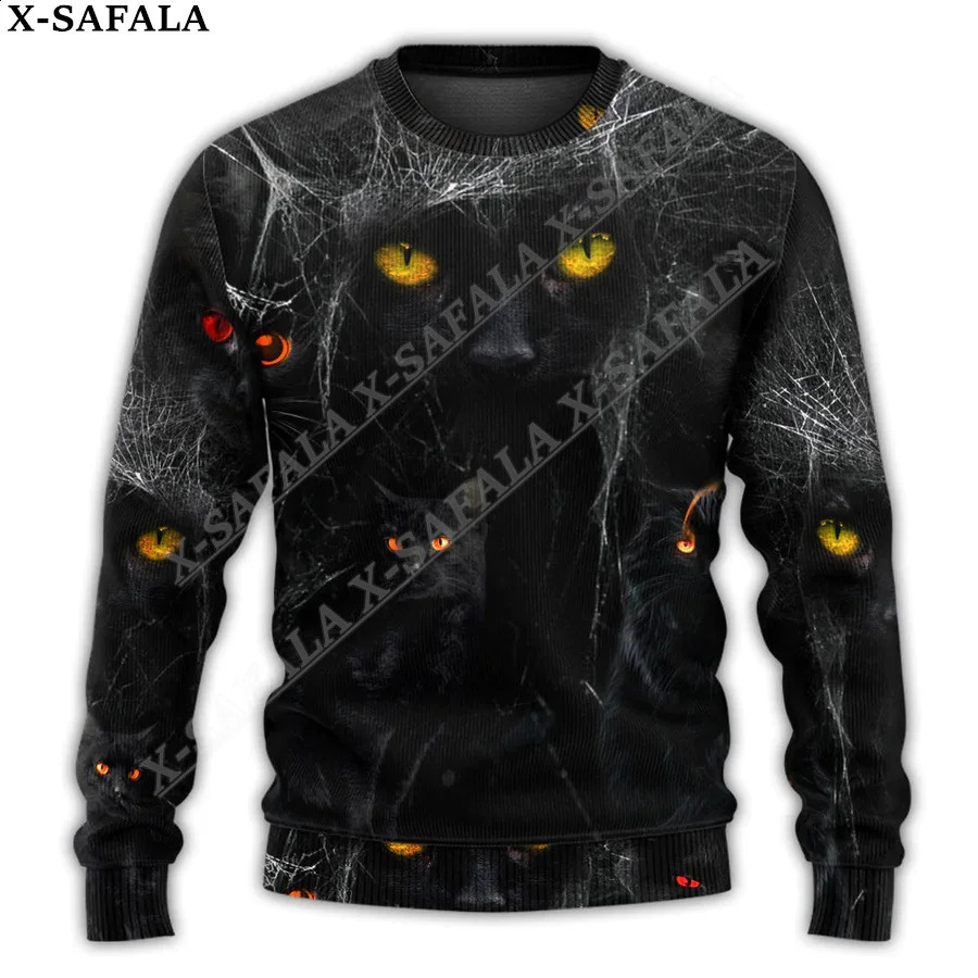 Pumpkin Halloween Ugly Christmas Knitted Sweater Fun Halloween Christmas Gift Flea Top Couple Holiday Party Neutral Casual -1 240829