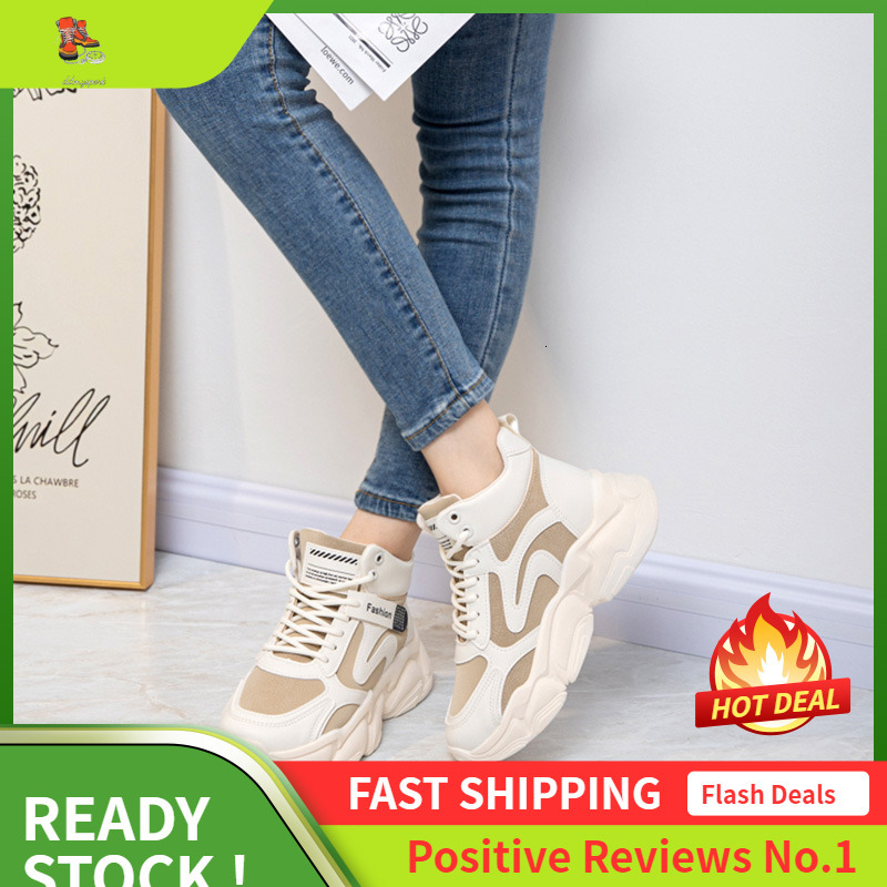 Ddmysports GA Igh Top Little White For Women New Autumn Board Shoes Increase Eight Thick Sole Versatile Tall And Loose OUTDOOR