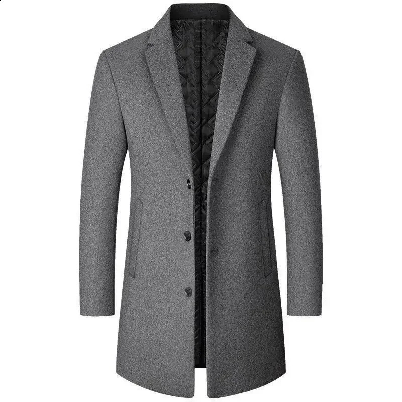 wool jacket slim fit mid length jacket smooth silhouette warm and comfortable to wear in autumn and winter 240829