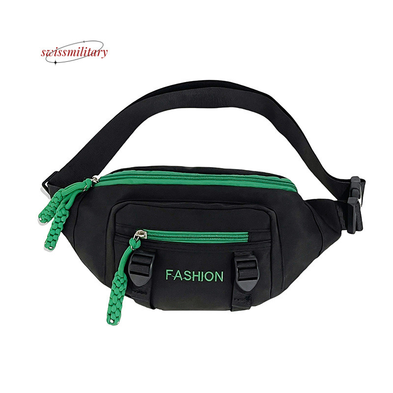 Swissmilitary New nylon crossbody fashionable chest men's simple casual waist commuting women's bag, trendy shoulder bag #23