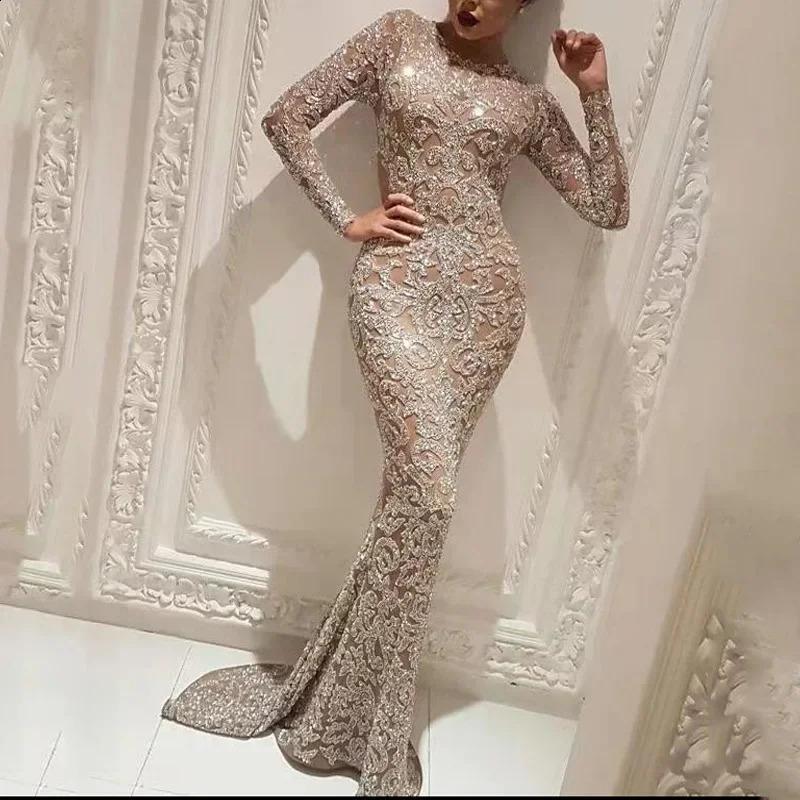 Customized Small Batch Spring European American Cross-border Womens Clothing Sleeves Slimming Dress Sexy Evening Dress 240828