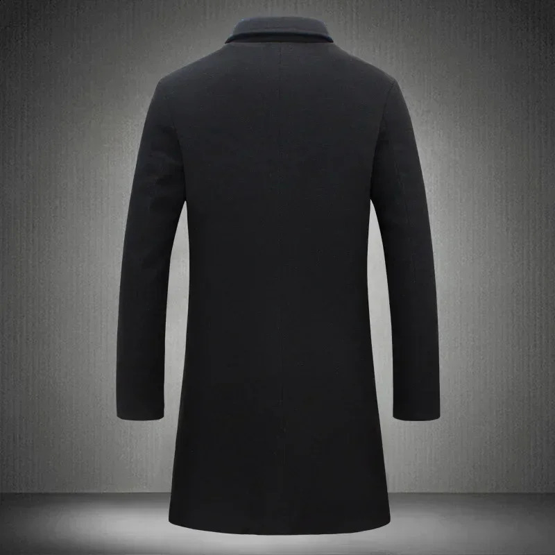 Ultra thin windproof winter warm windproof mid Great Wall City casual wool coat mens Korean long sleeved jacket 240829