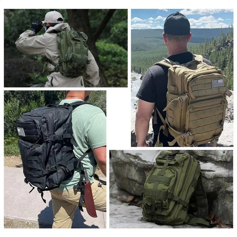 Tactical Backpack Mens Travel Large Capacity Rucksacks Men Waterproof Outdoor Sports Multi-functional leisure travel Bags 240829