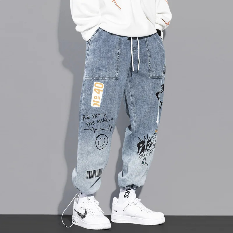 High quality fashion mens cargo pants hip-hop trend street clothing jogging pants mens casual elastic waist mens clothing Trouser 240829
