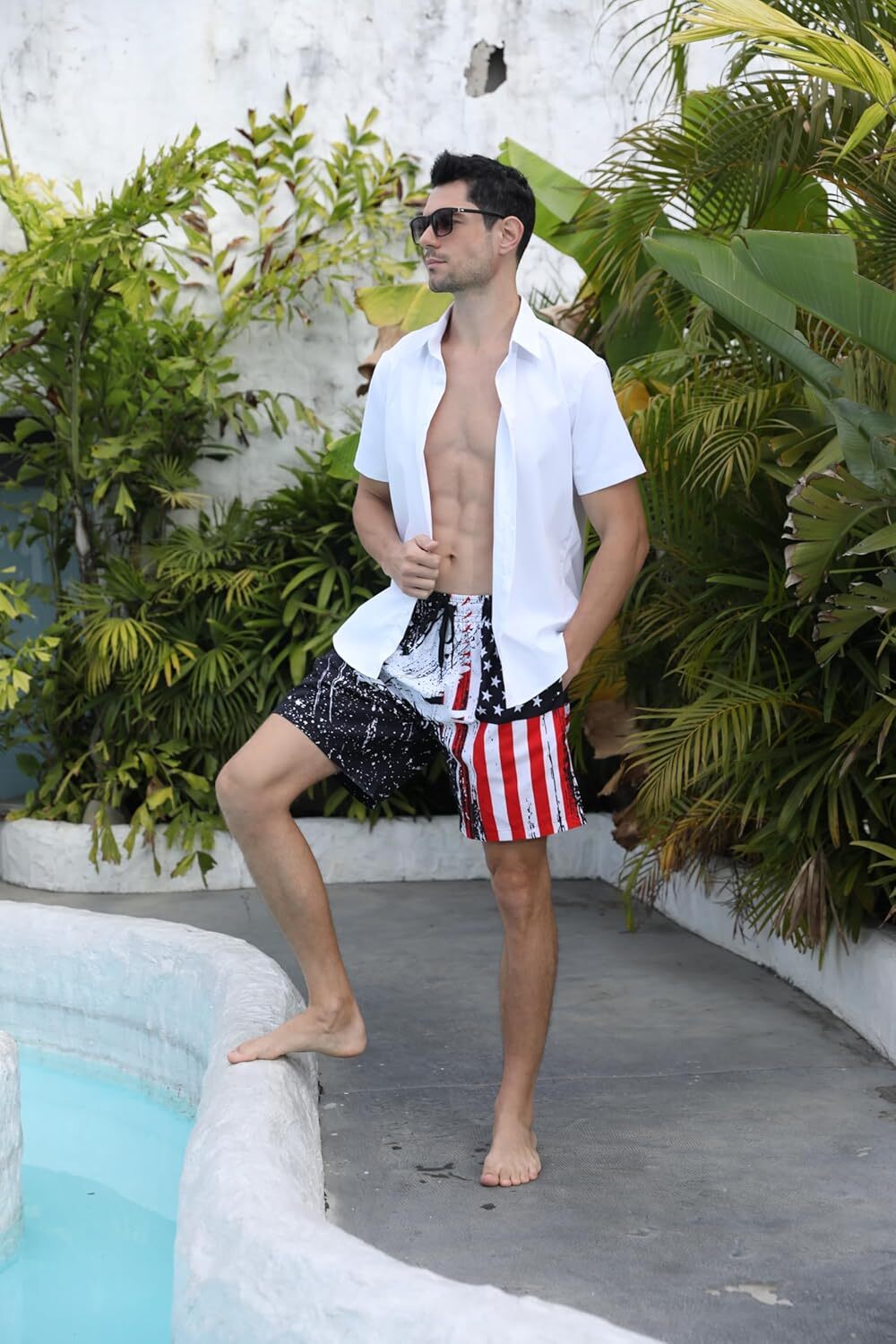 Mens shorts 3D printing pattern Swim Trunks Quick Dry Beach pants for mens with Pockets Cool Mesh Lining Bathing Suits handsome handsome