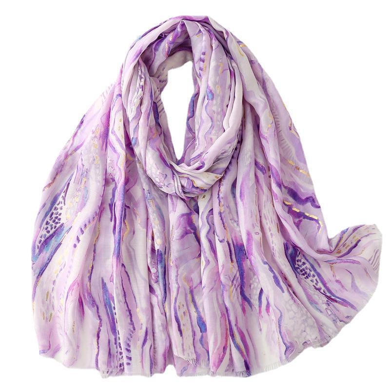 French Autumn Winter Cotton En Hand Feel Hot Jinchuan Wing Endlessly Mountain And Water Silk Scarf Warm Shawl For Women F08.28-14 4fe5e