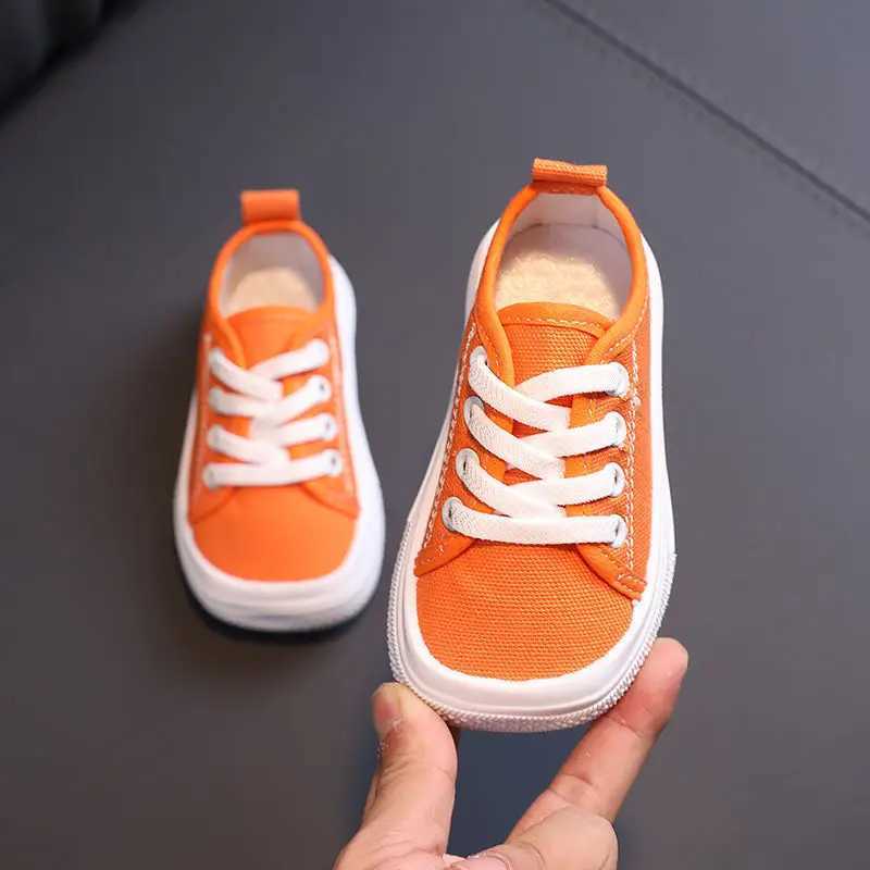 Childrens sports canvas shoes lace up girls flat bottomed boys casual shoes childrens non slip comfortable sports shoes childrens tennis shoes W250407