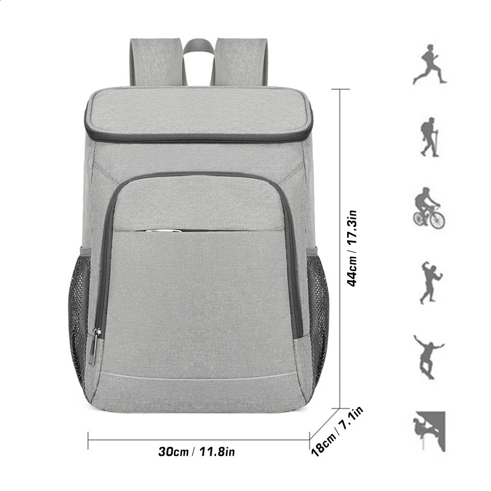 30L cooler backpack leak proof insulated lunch bag Oxford cloth outdoor camping hiking picnic beach 240910