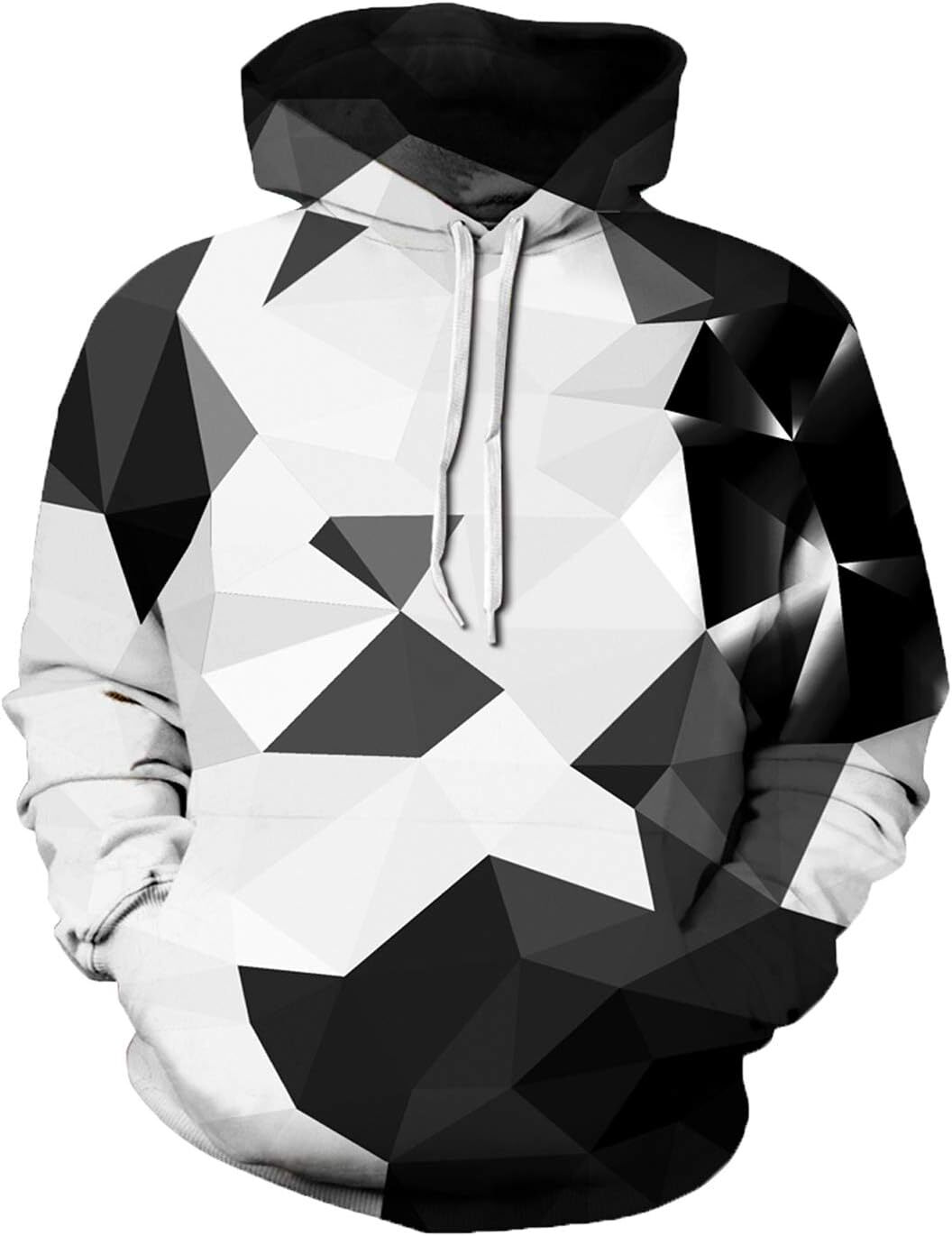 Men's hoodie Women's graphic hoodie Interesting novelty pullover sweatshirt Christmas black and white patchwork gift Black red Galaxy hoodie