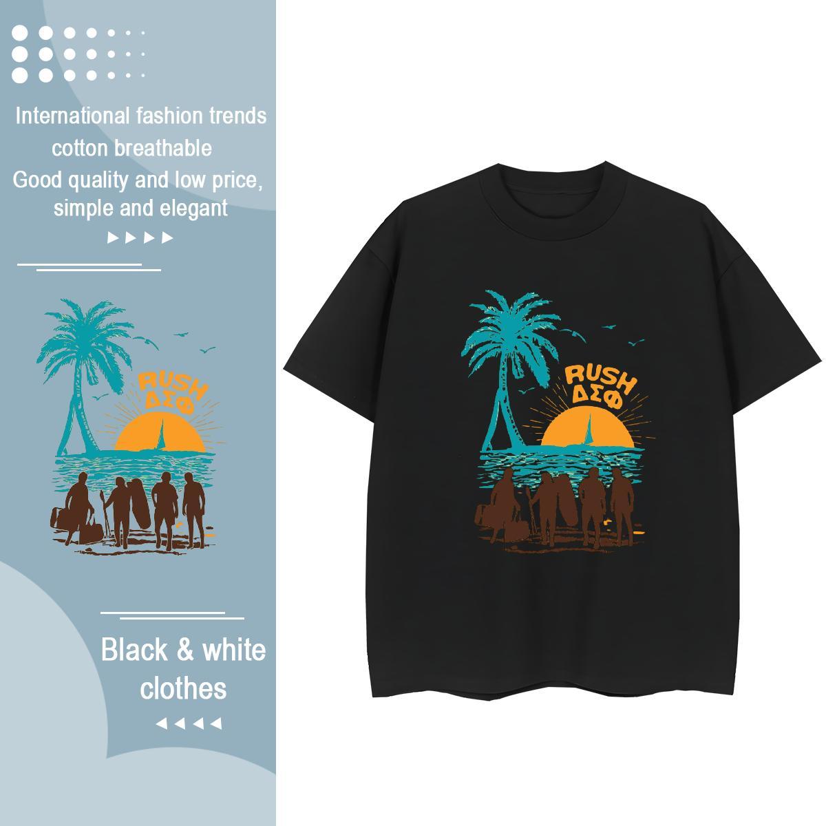 Designer Nice Women Tees 230g Cotton beach Spring Summer T shirt O Neck Short Sleeves Black Oversized Tees Shirts