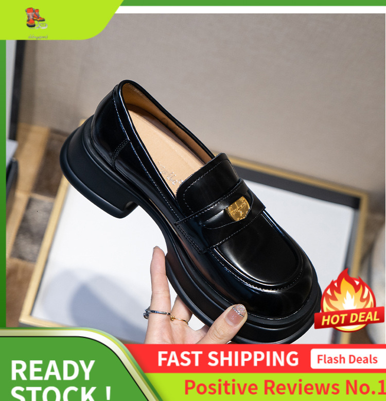 Ddmysports Grape Mom Studiolee Spring Round Ead Small Gold Coin Decoration Bottom Thick Eel Fashion Genuine Leather Loafers OUTDOOR