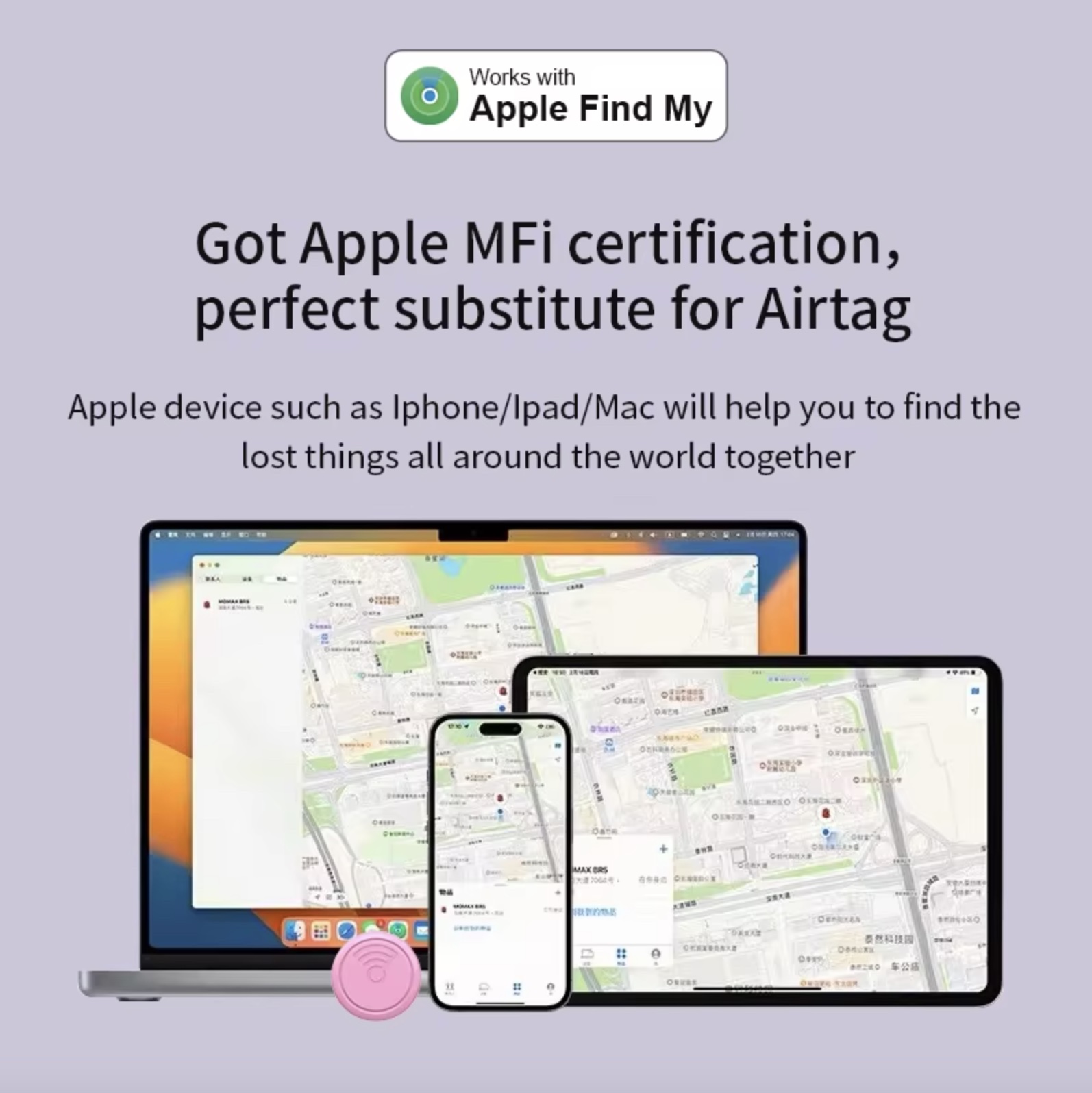 Free shipping Find My APP Apple AirTag,Long battery life and waterproof Compatible Bluetooth Mini GPS For Child Pet Car keys wallets and luggage anti-