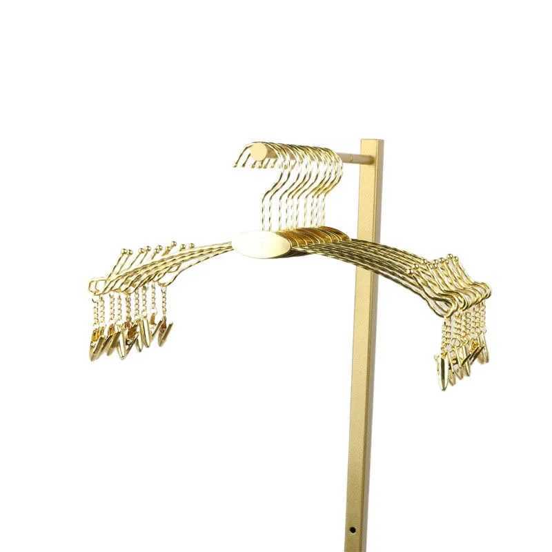 10 pieces of clothing hangers heavy-duty metal sturdy and non slip bedroom hangers gold and silver wardrobe storage organizer M240829